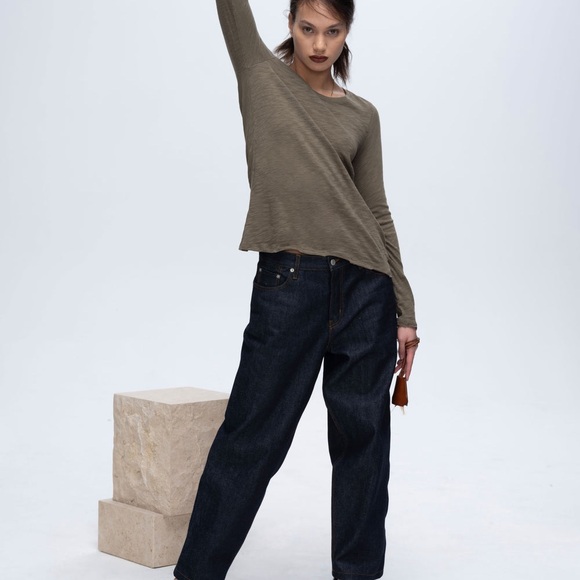 ATM SLUB JERSEY LONG SLEEVE DESTROYED WASH TEE NWT - Picture 1 of 6